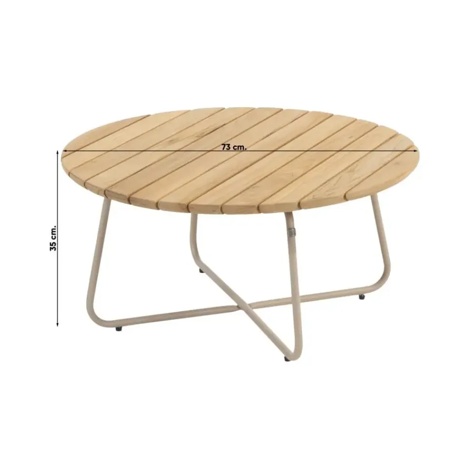 4-Seasons Outdoor 4 Seasons Verdi ronde salontafel teak 73 cm. - Latte