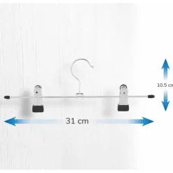 ACAZA 20 Stuks Broekhangers met Knijpers- Stevige Kleding Hangers Zilver en Zwart Outlet