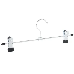 ACAZA 20 Stuks Broekhangers met Knijpers- Stevige Kleding Hangers Zilver en Zwart Outlet