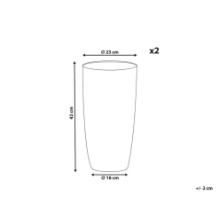 Beliani ABDERA - Bloempot set van 2 - Grijs - Klein - Stenenmix New