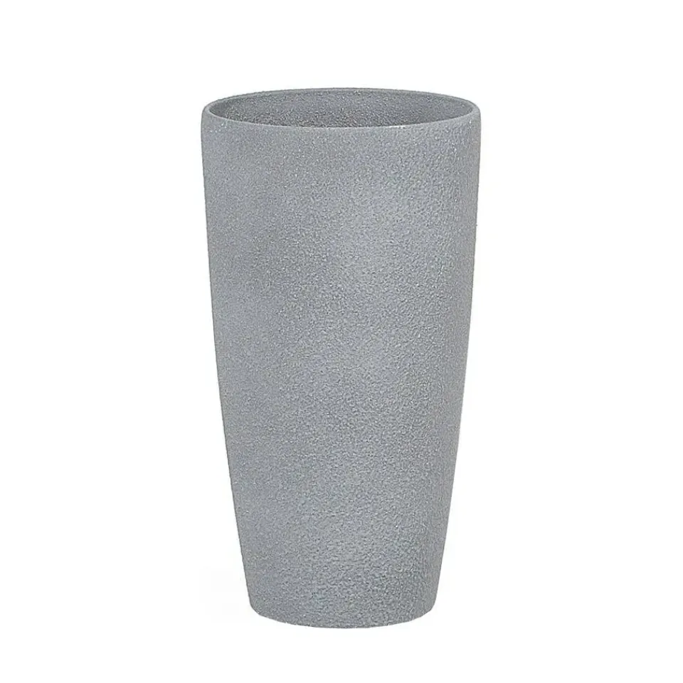 Beliani ABDERA - Bloempot set van 2 - Grijs - Klein - Stenenmix New