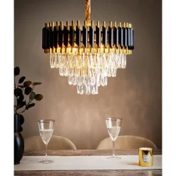 Beliani ABELLAS - Kroonluchter - Goud/Zwart - Metaal Hot