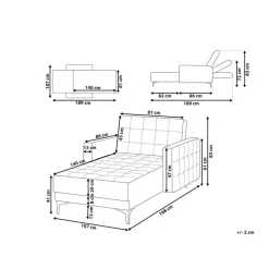 Beliani ABERDEEN - Chaise longue - Grijs - Symmetrisch - Polyester Sale