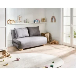 Leen Bakker ABISKO - Slaapbank 2-zits - Donkergrijs - Kunstlinnen Hot