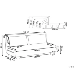 Leen Bakker ABISKO - Slaapbank 2-zits - Donkergrijs - Kunstlinnen Hot