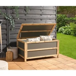 Leen Bakker ACATE - Kussenbox - Grijs - 330 L - Beton Hot