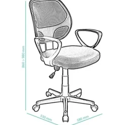 Merkloos ACAZA Bureaustoel Buritos - Solide, Verstelbaar en Ergonomisch - Zwart Discount