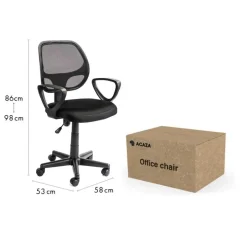 Merkloos ACAZA Bureaustoel Buritos - Solide, Verstelbaar en Ergonomisch - Zwart Discount