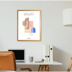 Merkloos ACAZA Fotokader - Fotolijst van 60x80 cm - Warm Oak - MDF - Plexiglas Clearance