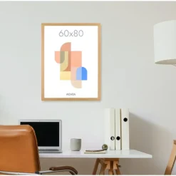 Merkloos ACAZA Fotokader - Fotolijst van 60x80 cm - Warm Oak - MDF - Plexiglas Clearance