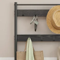 Merkloos ACAZA® Staande Kapstok met 9 Haken en Schoenenrek - Garderoberek - Zwart Hot