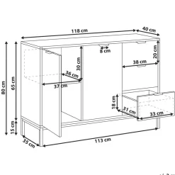 Leen Bakker ADELAIDE - Dressoir - Wit - MDF Best