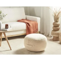 Leen Bakker ADLANA - Poef - Beige - Stof Discount