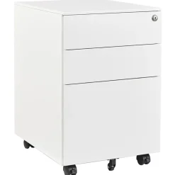 Euroseats Afsluitbaar ladeblok / bureaukast 39x60 cm - 3 lades - Wit New