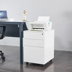 Euroseats Afsluitbaar ladeblok / bureaukast 39x60 cm - 3 lades - Wit New