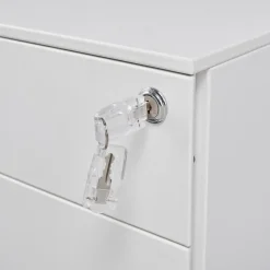 Euroseats Afsluitbaar ladeblok / bureaukast 39x60 cm - 3 lades - Wit New