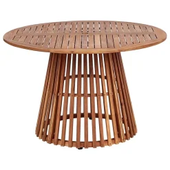 Beliani AGELLO - Tuinset voor 4 met parasol - Lichthout - Acaciahout Discount