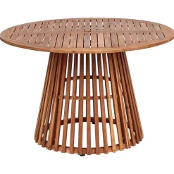 Beliani AGELLO - Tuinset voor 4 met parasol - Lichthout - Acaciahout Discount