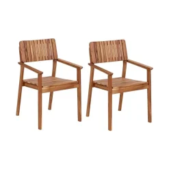Beliani AGELLO- Tuinstoel set van 2 - Lichthout - Acaciahout Hot