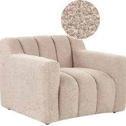 Beliani AGERUP - Fauteuil - Beige - Bouclé Sale