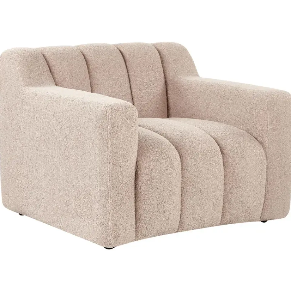 Beliani AGERUP - Fauteuil - Beige - Bouclé Sale