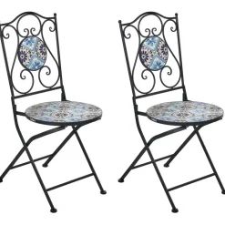 Leen Bakker AGGIUS - Set van 2 tuinstoelen - Zwart - IJzer Discount