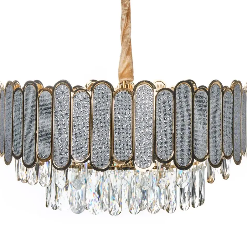 Leen Bakker AGUARICO - Kroonluchter - Messing/Transparant - Glas Discount