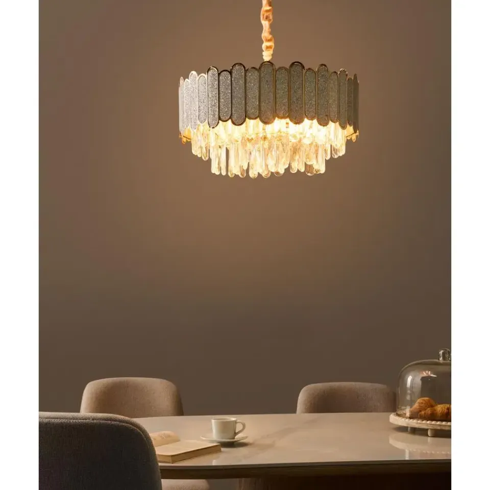 Leen Bakker AGUARICO - Kroonluchter - Messing/Transparant - Glas Discount