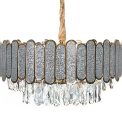 Leen Bakker AGUARICO - Kroonluchter - Messing/Transparant - Glas Discount