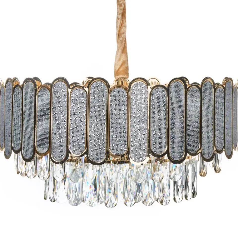 Leen Bakker AGUARICO - Kroonluchter - Messing/Transparant - Glas Discount