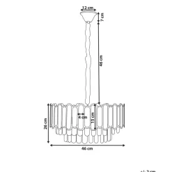 Leen Bakker AGUARICO - Kroonluchter - Messing/Transparant - Glas Discount