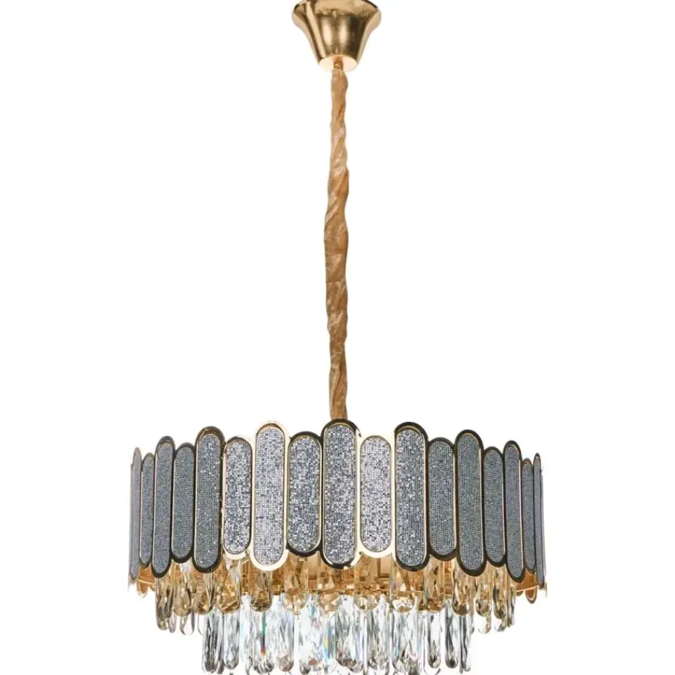 Leen Bakker AGUARICO - Kroonluchter - Messing/Transparant - Glas Discount