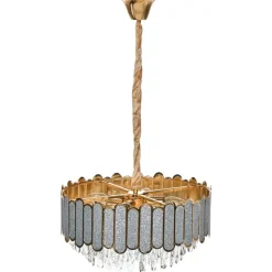 Leen Bakker AGUARICO - Kroonluchter - Messing/Transparant - Glas Discount