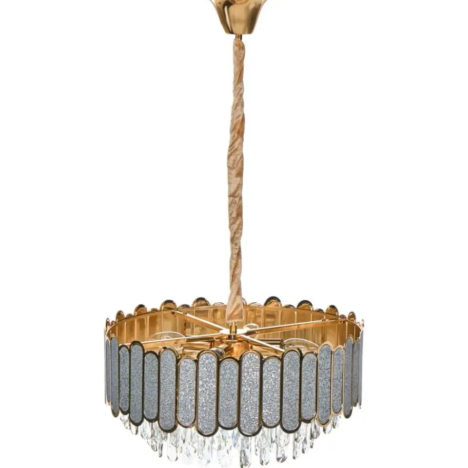 Leen Bakker AGUARICO - Kroonluchter - Messing/Transparant - Glas Discount