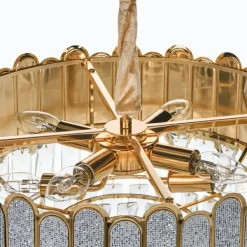 Leen Bakker AGUARICO - Kroonluchter - Messing/Transparant - Glas Discount