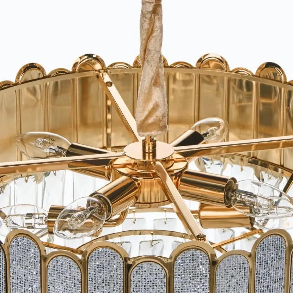 Leen Bakker AGUARICO - Kroonluchter - Messing/Transparant - Glas Discount