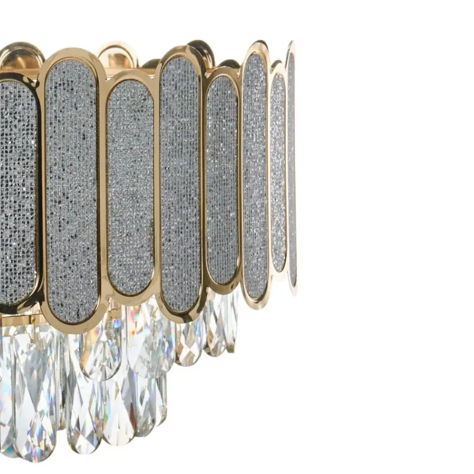 Leen Bakker AGUARICO - Kroonluchter - Messing/Transparant - Glas Discount