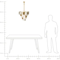 Leen Bakker AGUIRRE - Kroonluchter - Messing/Transparant - Glas Best