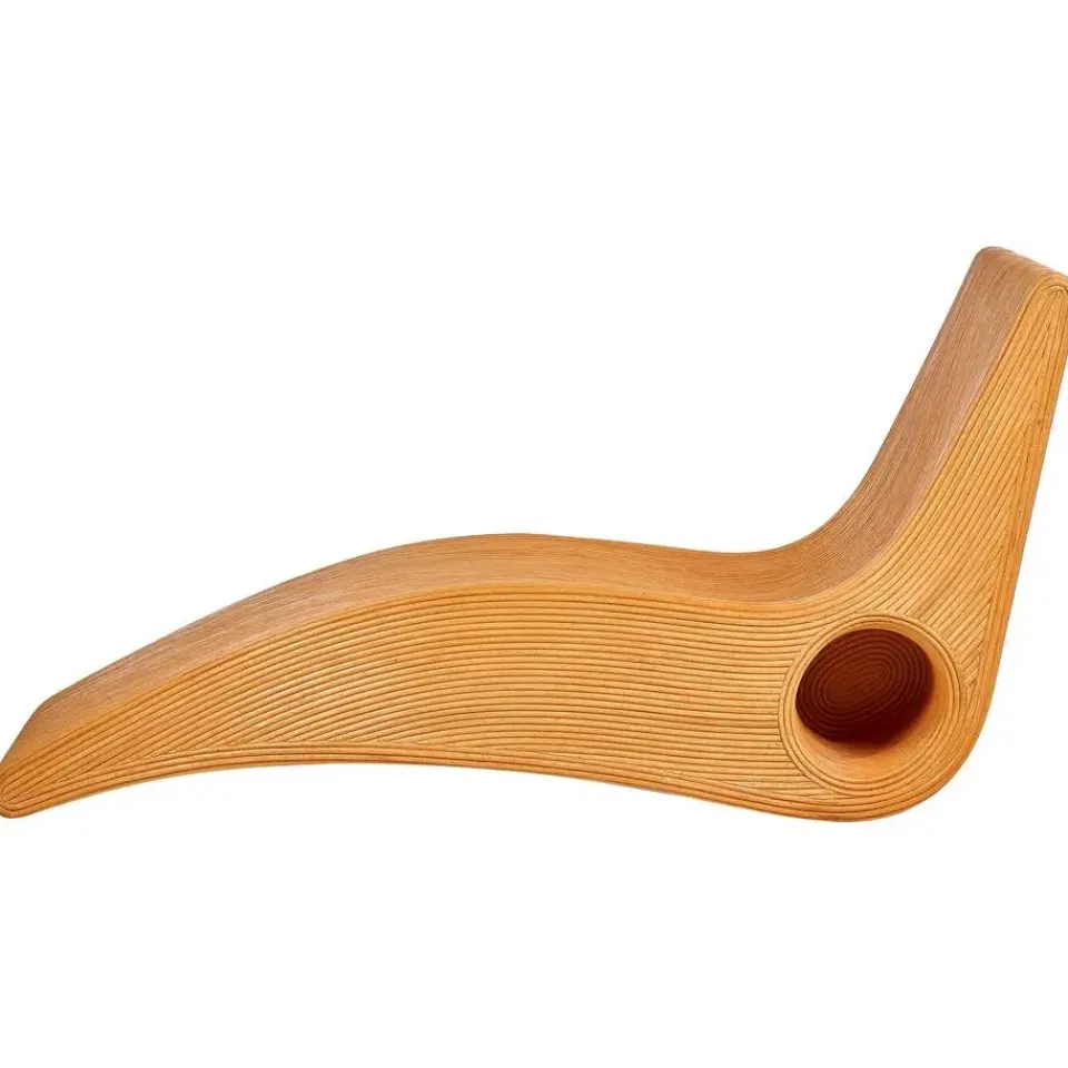 Beliani AIROLE - Ligstoel - Lichthout - Rotan Discount