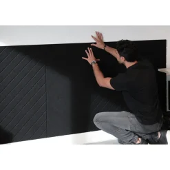 IVOL Akoestisch wandpaneel PET-vilt - 100x100cm - Visgraat motief Lichtgrijs