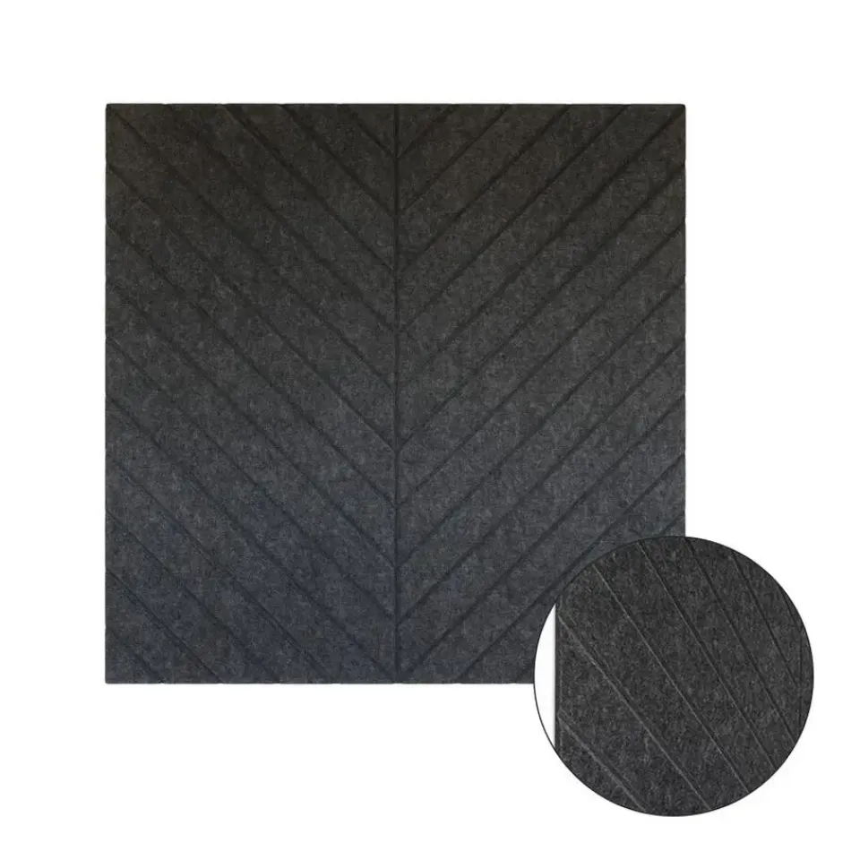 IVOL Akoestisch wandpaneel PET-vilt - 100x100cm - Visgraat motief Antraciet Best