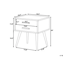 Beliani ALABAMA - Nachtkastje - Wit - MDF New