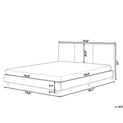 Beliani ALBI - Tweepersoonsbed - Beige - 180 x 200 cm - Polyester Outlet