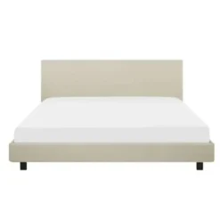 Beliani ALBI - Tweepersoonsbed - Beige - 180 x 200 cm - Polyester Outlet