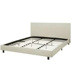 Beliani ALBI - Tweepersoonsbed - Beige - 180 x 200 cm - Polyester Outlet