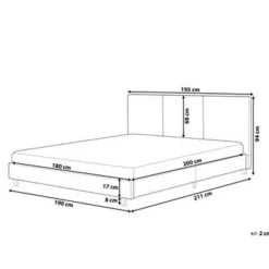 Beliani ALBI - Tweepersoonsbed - Beige - 180 x 200 cm - Polyester Outlet