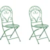 Leen Bakker ALBINIA - Tuinstoel set van 2 - Groen - Metaal
