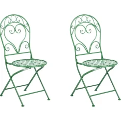 Leen Bakker ALBINIA - Tuinstoel set van 2 - Groen - Metaal