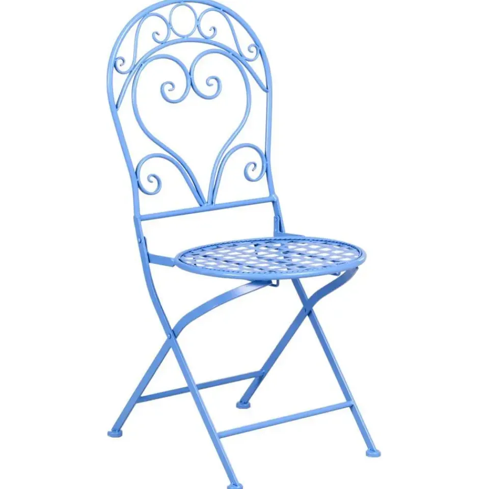 Leen Bakker ALBINIA - Tuinstoel set van 2 - Blauw - Metaal Online