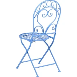 Leen Bakker ALBINIA - Tuinstoel set van 2 - Blauw - Metaal Online